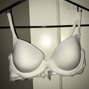 White lightly lined bra